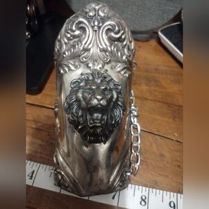 Huge Silver Cuff With Lion